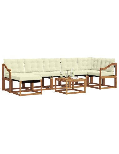 Set di divani con cuscino 8 pcs Naturale e Crema