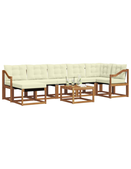 Set di divani con cuscino 8 pcs Naturale e Crema