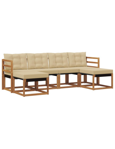 Set di divani con cuscino 6 pcs Naturale e Beige