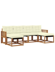 Set di divani con cuscino 6 pcs Naturale e Crema 2