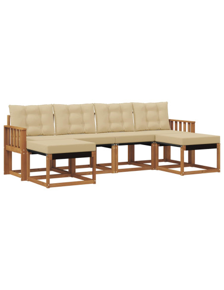 Set di divani con cuscino 6 pcs Naturale e Beige