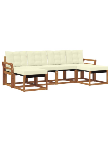 Set di divani con cuscino 6 pcs Naturale e Crema