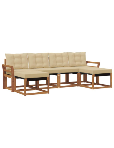 Set di divani con cuscino 6 pcs Naturale e Beige