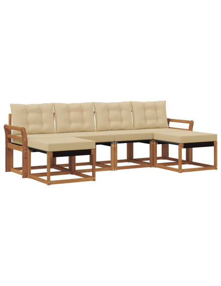 Set di divani con cuscino 6 pcs Naturale e Beige