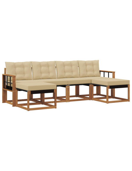 Set di divani con cuscino 6 pcs Naturale e Beige