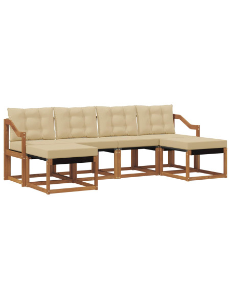 Set di divani con cuscino 6 pcs Naturale e Beige