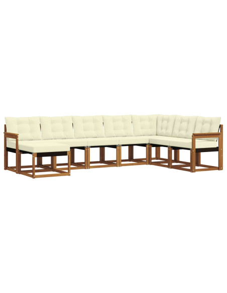 Set di divani con cuscino 8 pcs Naturale e Crema