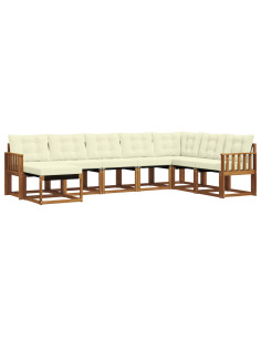 Set di divani con cuscino 8 pcs Naturale e Crema 2