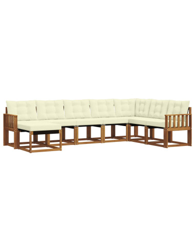 Set di divani con cuscino 8 pcs Naturale e Crema