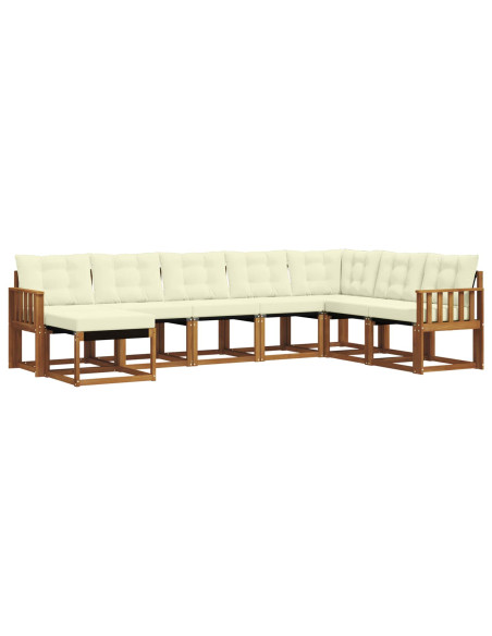 Set di divani con cuscino 8 pcs Naturale e Crema