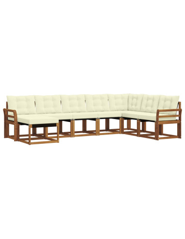 Set di divani con cuscino 8 pcs Naturale e Crema