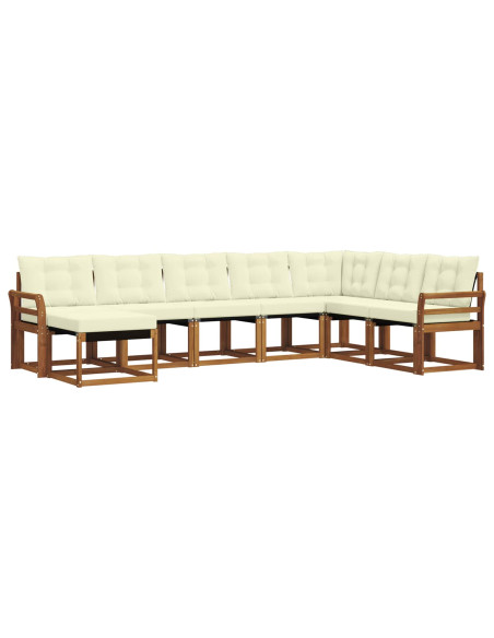 Set di divani con cuscino 8 pcs Naturale e Crema
