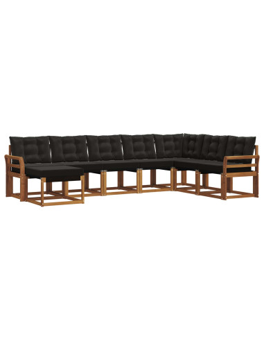 Set di divani con cuscino 8 pcs Naturale e Nero