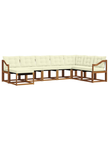 Set di divani con cuscino 8 pcs Naturale e Crema