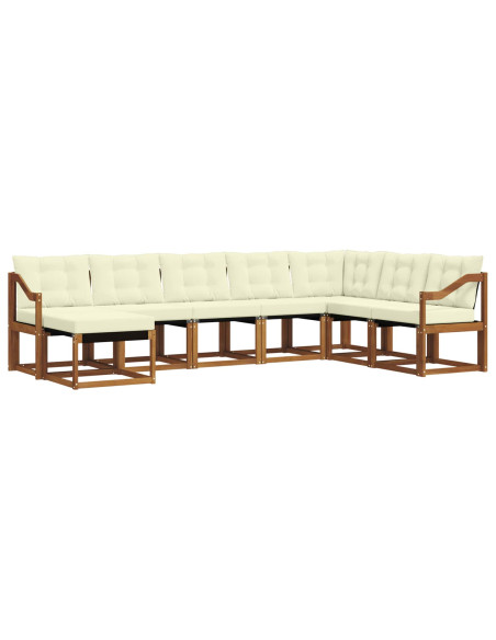 Set di divani con cuscino 8 pcs Naturale e Crema