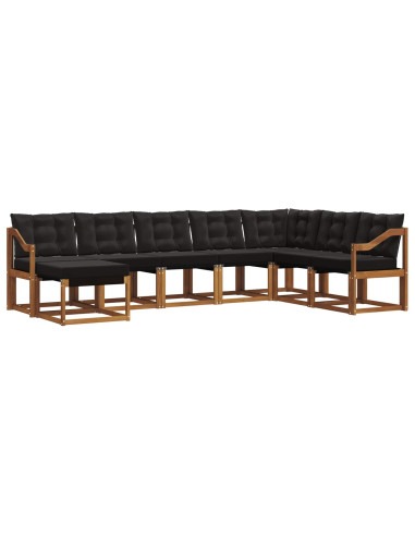 Set di divani con cuscino 8 pcs Naturale e Nero