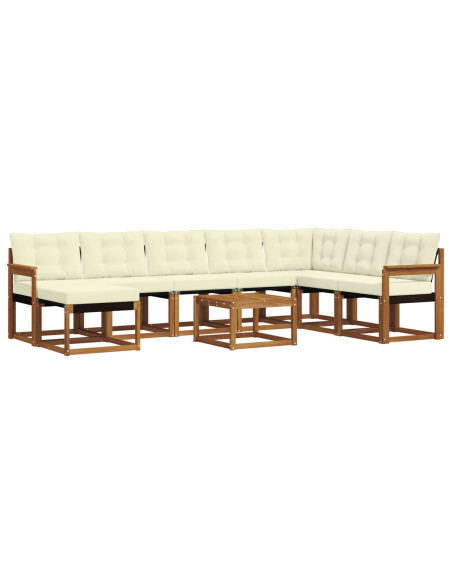 Set di divani con cuscino 9 pcs Naturale e Crema