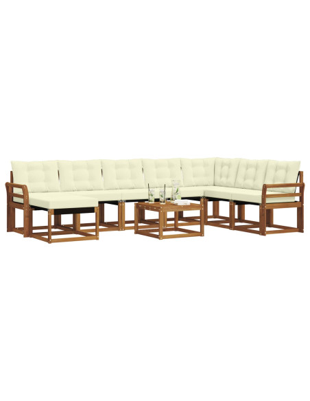Set di divani con cuscino 9 pcs Naturale e Crema