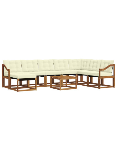 Set di divani con cuscino 9 pcs Naturale e Crema