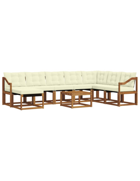 Set di divani con cuscino 9 pcs Naturale e Crema