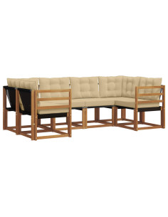 Set di divani con cuscino 6 pcs Naturale e Beige 2