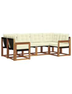 Set di divani con cuscino 6 pcs Naturale e Crema 2