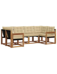 Set di divani con cuscino 6 pcs Naturale e Beige 2