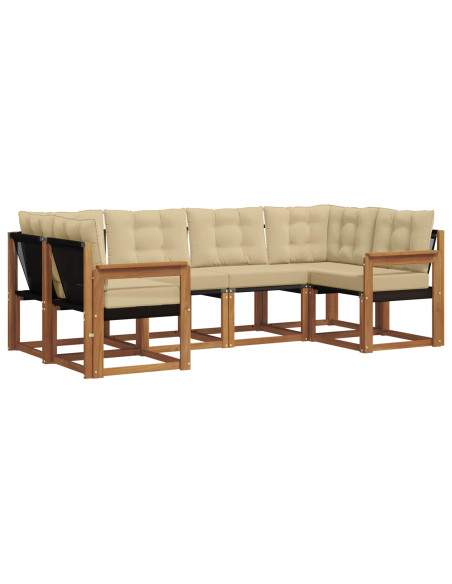 Set di divani con cuscino 6 pcs Naturale e Beige