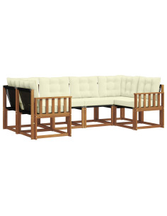 Set di divani con cuscino 6 pcs Naturale e Crema 2
