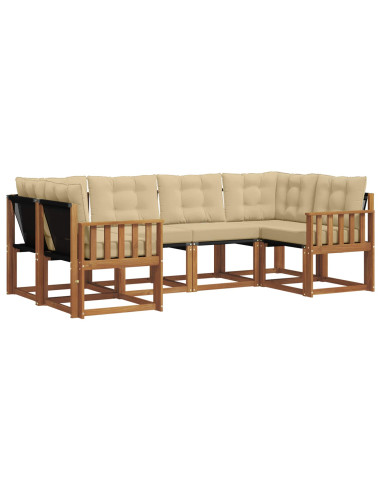 Set di divani con cuscino 6 pcs Naturale e Beige