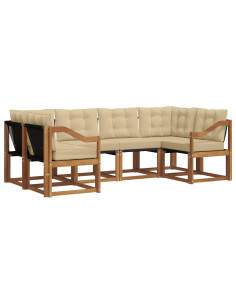 Set di divani con cuscino 6 pcs Naturale e Beige 2