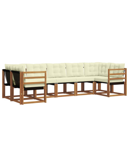 Set di divani con cuscino 7 pcs Naturale e Crema