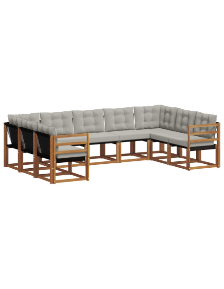 Set di divani con cuscino 29 pcs Grigio Naturale e Chiaro