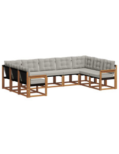 Set di divani con cuscino 29 pcs Grigio Naturale e Chiaro 2