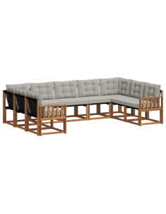 Set di divani con cuscino 29 pcs Grigio Naturale e Chiaro 2
