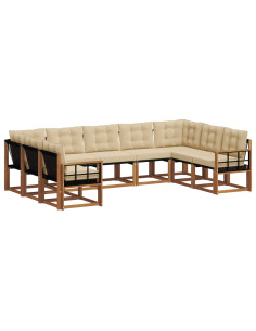 Set di divani 29 pcs Naturale e Beige Legno di Acacia Massello 2