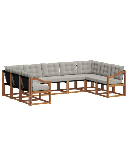 Set di divani con cuscino 29 pcs Grigio Naturale e Chiaro