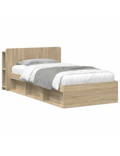 Telaio del letto con storage Rovere Sonoma 90 x 190 cm