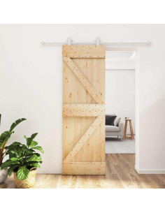 Porta scorrevole Naturale e Bianco 70 x 210 cm
