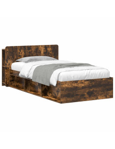 Telaio del letto con storage Rovere Fumo 100 x 200 cm