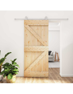 Porta scorrevole Naturale e Bianco 90 x 210 cm