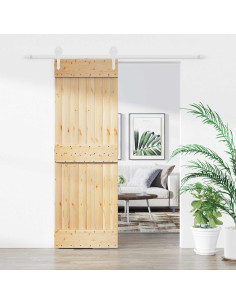 Porta scorrevole Naturale e Bianco 70 x 210 cm
