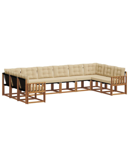 Set di divani con cuscino 10 pcs Naturale e Beige
