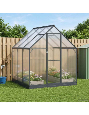 Serra da Giardino con porta Antracite 183,5 x 183,5 x 207 cm