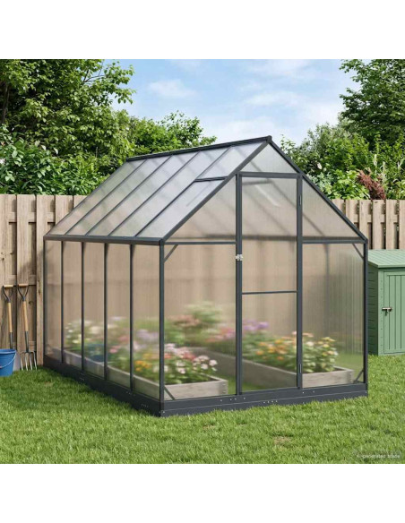Serra da Giardino con porta Antracite 183,5 x 303,5 x 207 cm
