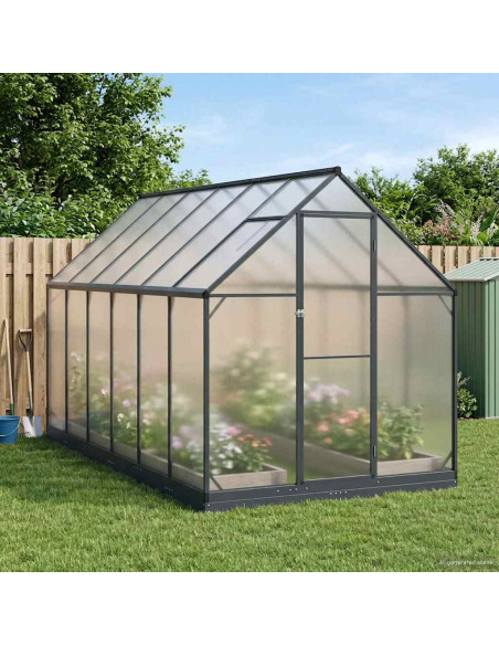 Serra da Giardino con porta Antracite 183,5 x 363,5 x 207 cm
