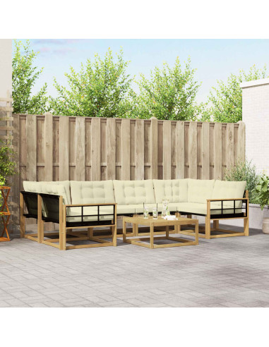 Set di divani da esterno 7 pcs Bianco e Crema 79 x 79 x 37 cm