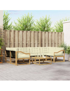 Set di divani da esterno 7 pcs Bianco e Crema 79 x 79 x 37 cm