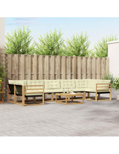 Set di divani da esterno 8 pcs Bianco e Crema 79 x 79 x 37 cm