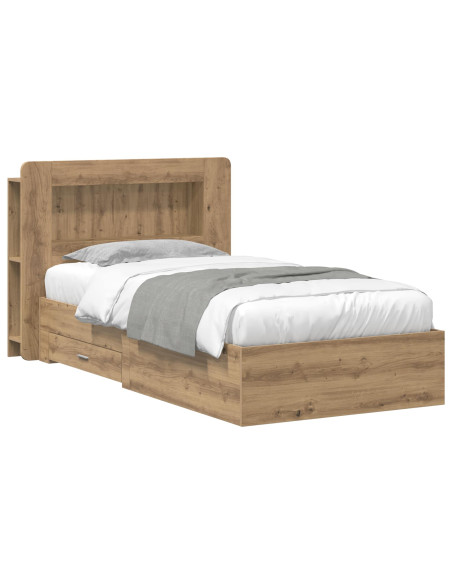 Telaio del letto con storage Rovere Artigianale 100 x 200 cm